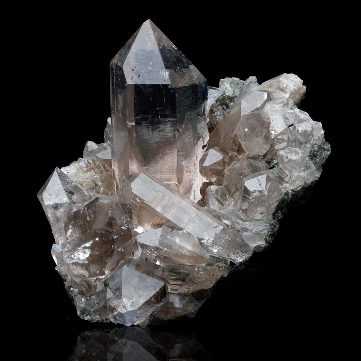 Clear Quartz cluster from the Himalayas with Chlorite inclusions – museum-grade mineral specimen from Astro West