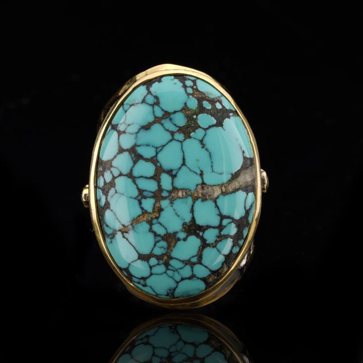 Turquoise and Peridot Ring - Image 4
