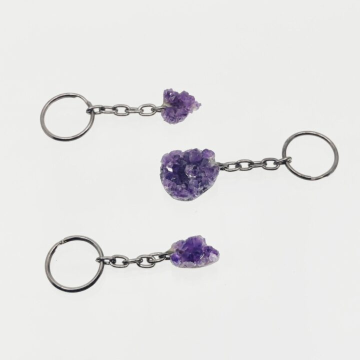 Amethyst Cluster Keychain