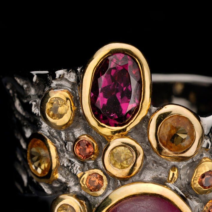Ruby, Rhodolite, and Sapphire Ring - Image 3