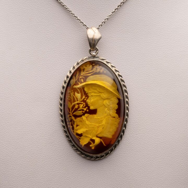 Amber Cameo Pendant