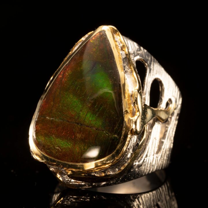 Ammolite and Sapphire Ring - Image 6