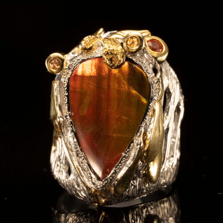 Ammolite and Sapphire Ring - Image 3
