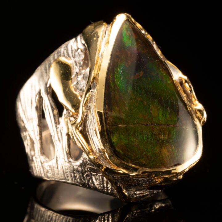 Ammolite and Sapphire Ring - Image 2