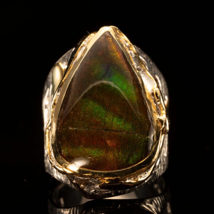 Ammolite and Sapphire Ring - Image 5