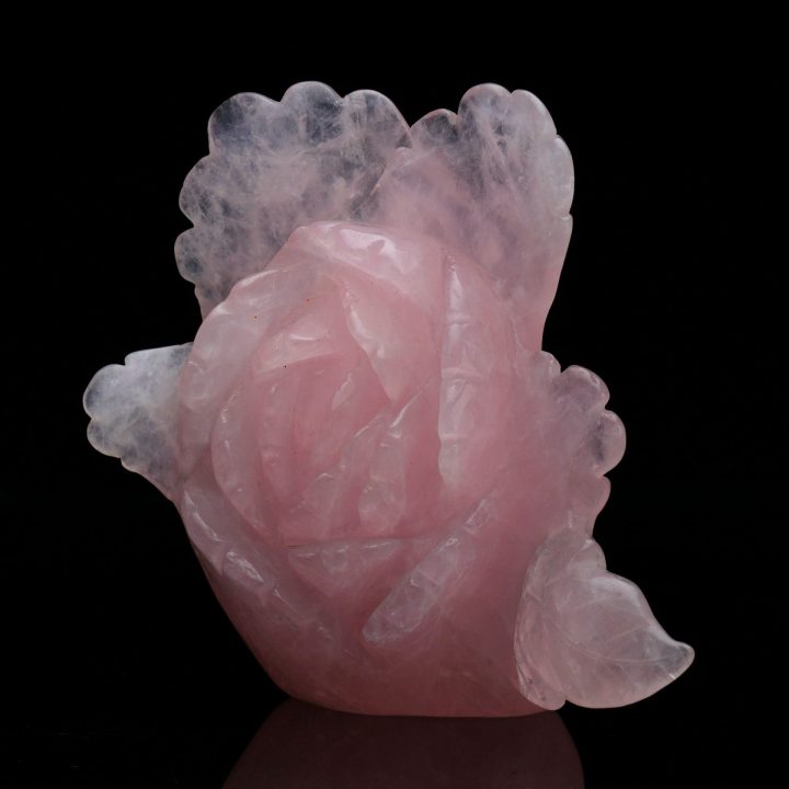 Hand Carved Brazilian Rose Quartz Flower of Love and Harmony