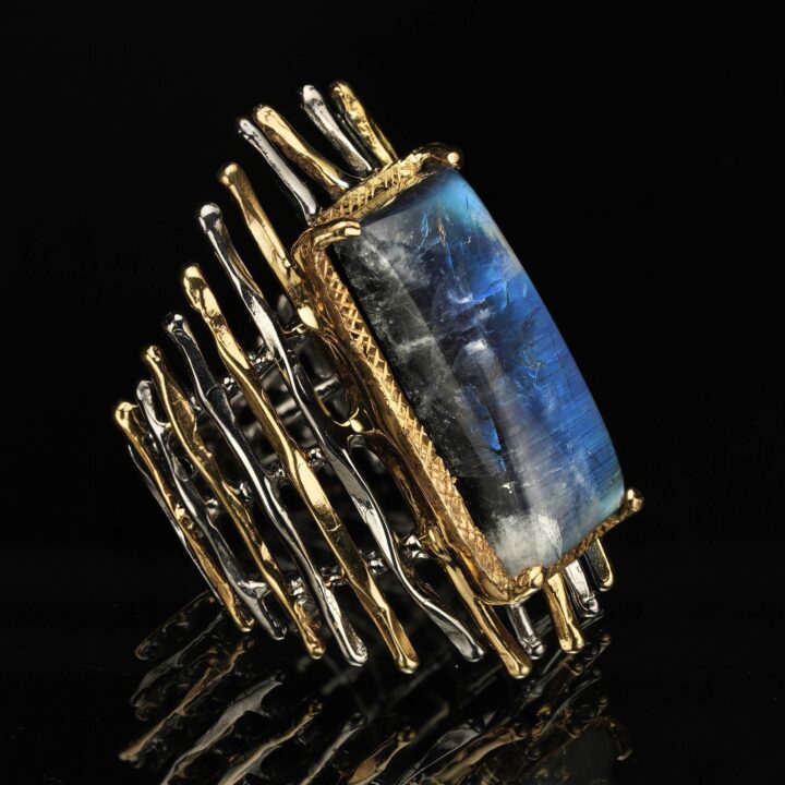 Spectrolite and Silver Ring - 16g - Image 2