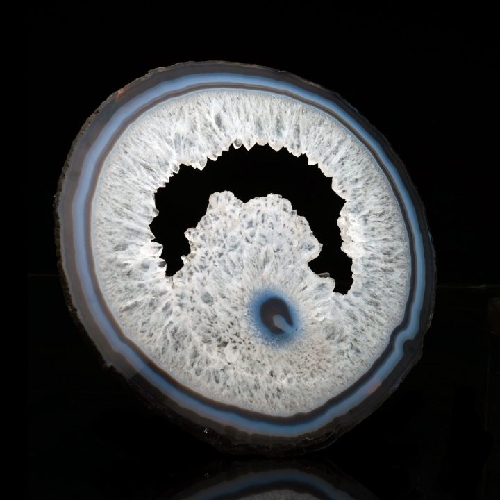 Large Polished Agate Geode Slice with Quartz Center – 2.97 lb