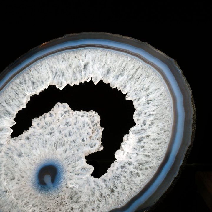 Large Polished Agate Geode Slice with Quartz Center – 2.97 lb - Image 4