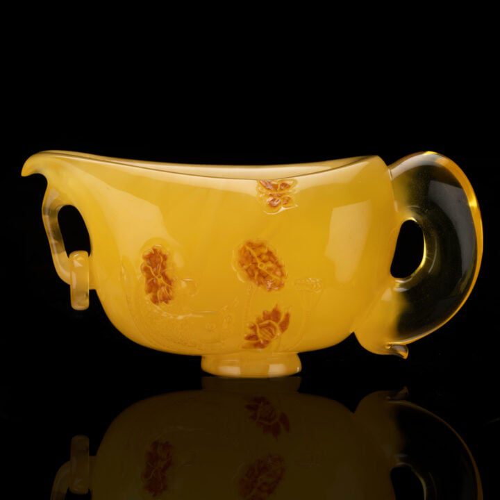 Hand-Carved Baltic Amber Teacup // 153 Grams