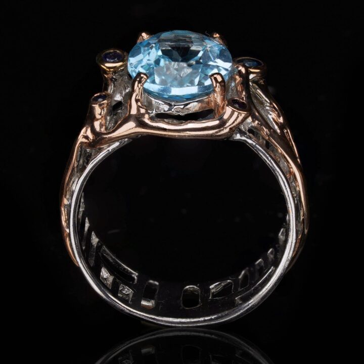 Blue Topaz and Sapphire Ring - Image 3
