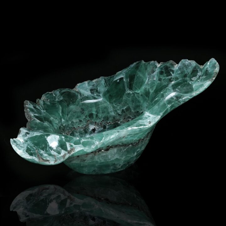Hand-Carved Green Fluorite Freeform Bowl