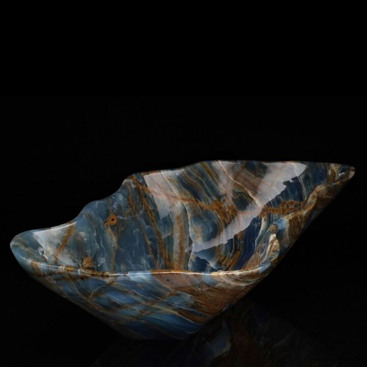 Hand-Carved Argentine Blue Onyx Bowl // 13 Lb. - Image 2
