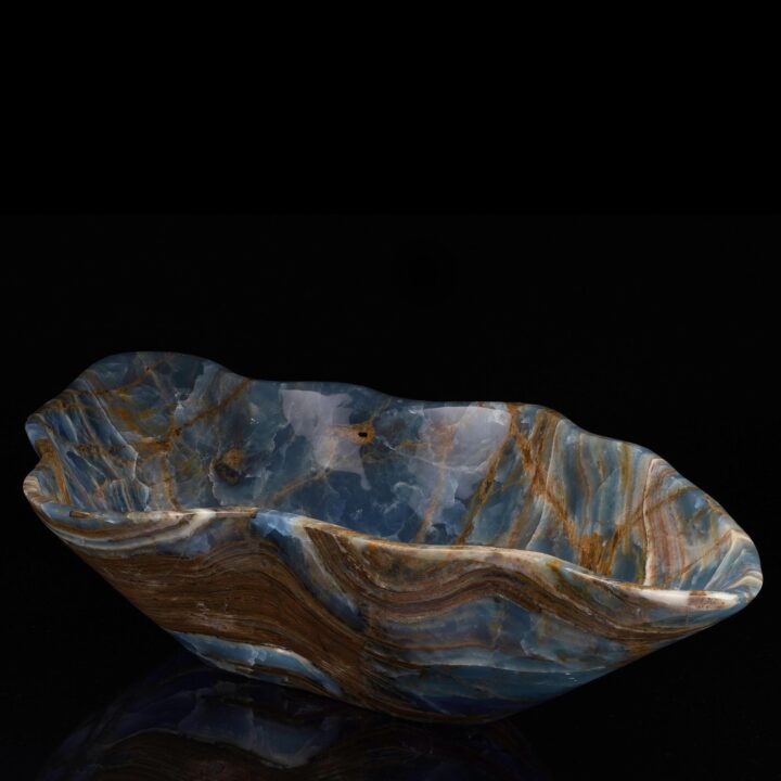 Hand-Carved Argentine Blue Onyx Bowl // 13 Lb.