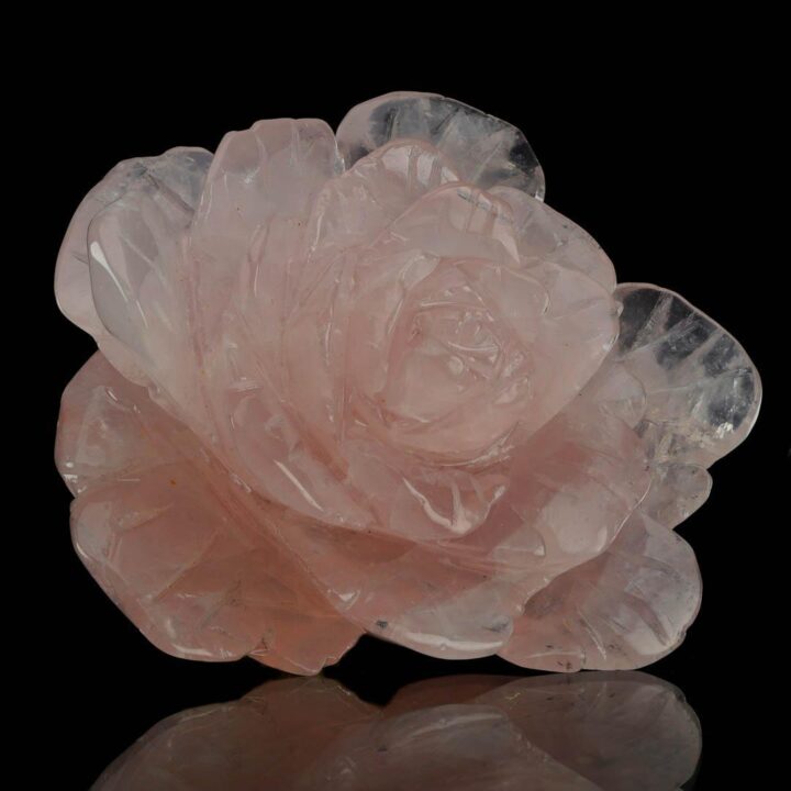Hand-Carved Rose Quartz Rose From Madagascar II - Image 7