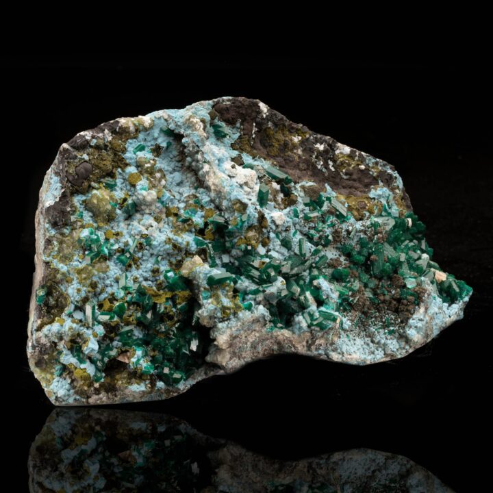 Dioptase with Shattuckite and Adamite - Image 2