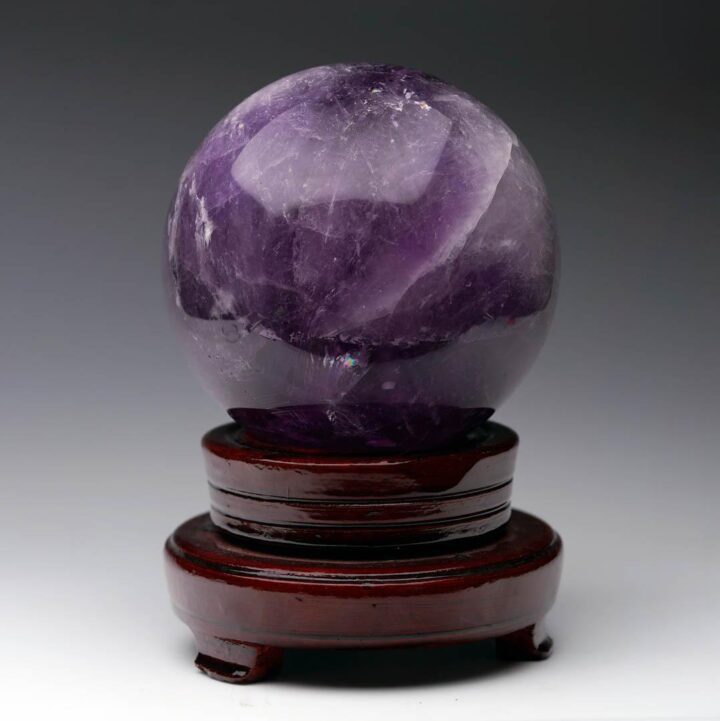 Hand-Polished Amethyst Sphere – 4.5" Diameter - Image 4