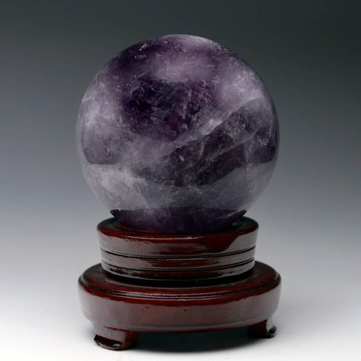 Hand-Polished Amethyst Sphere – 4.5" Diameter - Image 3