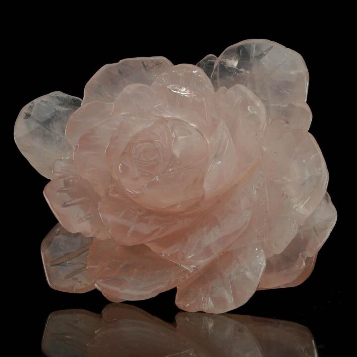 Hand-Carved Rose Quartz Rose From Madagascar II - Image 6