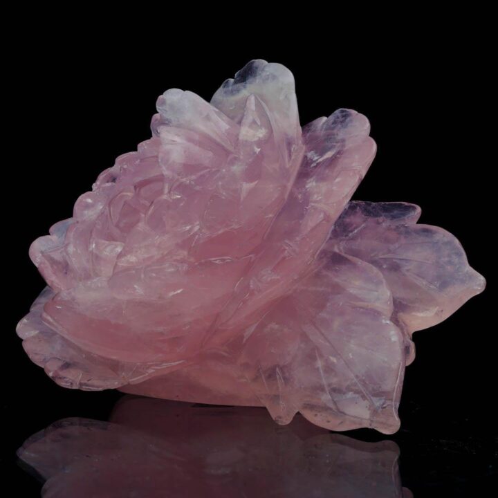 Hand-Carved Rose Quartz Rose From Madagascar III - Image 7