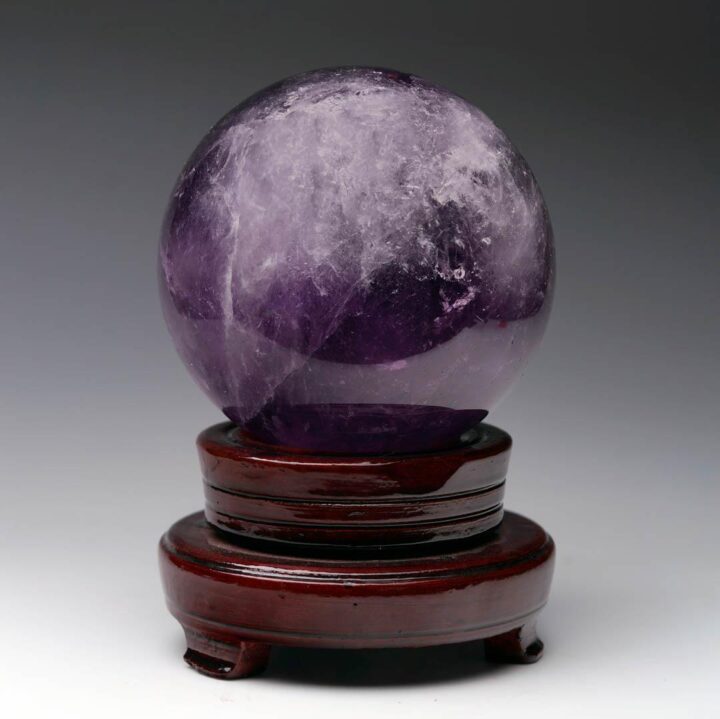 Hand-Polished Amethyst Sphere – 4.5" Diameter
