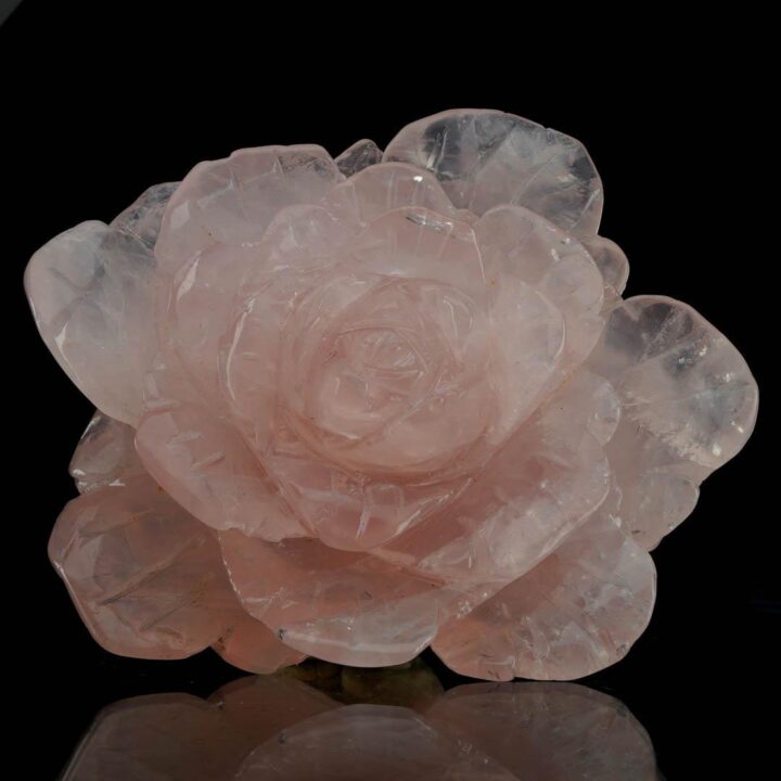 Hand-Carved Rose Quartz Rose From Madagascar II - Image 5