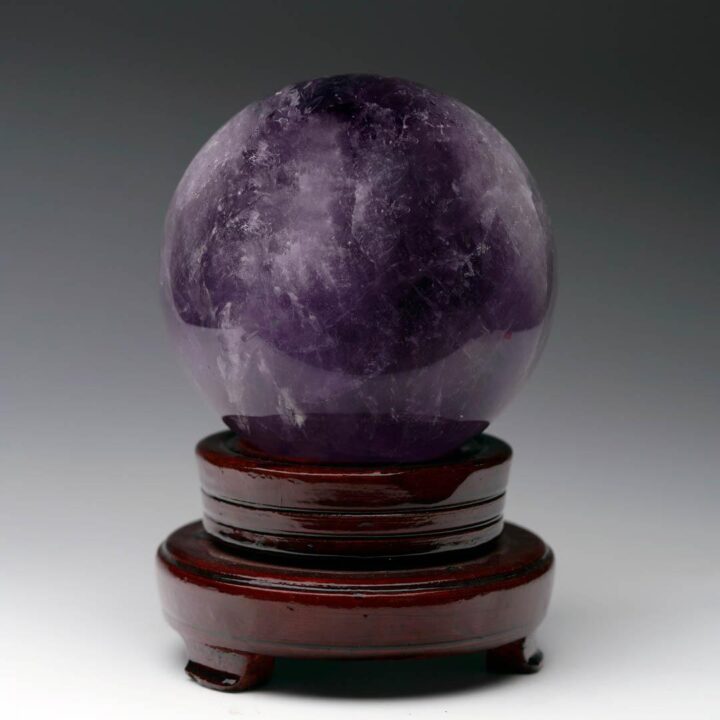 Hand-Polished Amethyst Sphere – 4.5" Diameter - Image 2