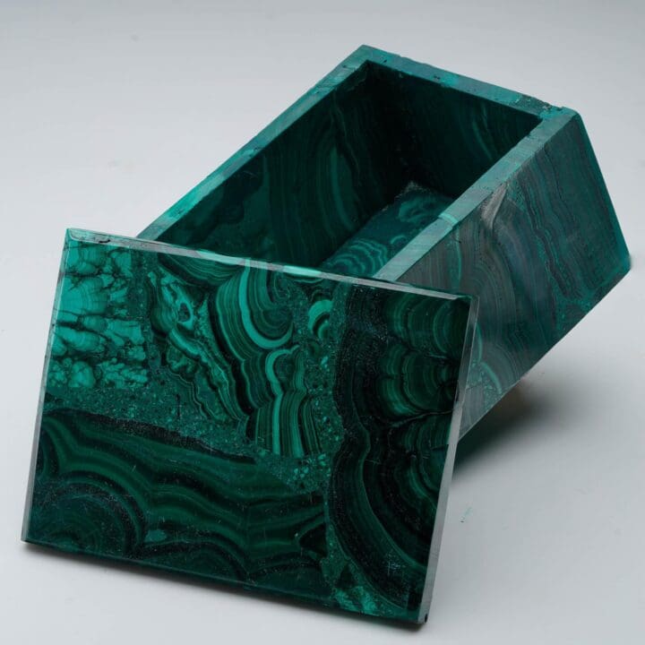 Hand-Carved Malachite Decorative Box III