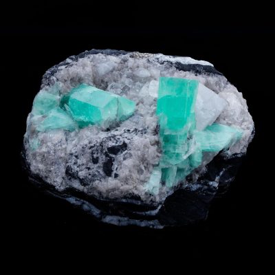 Emerald on Calcite With Pyrite From Colombia