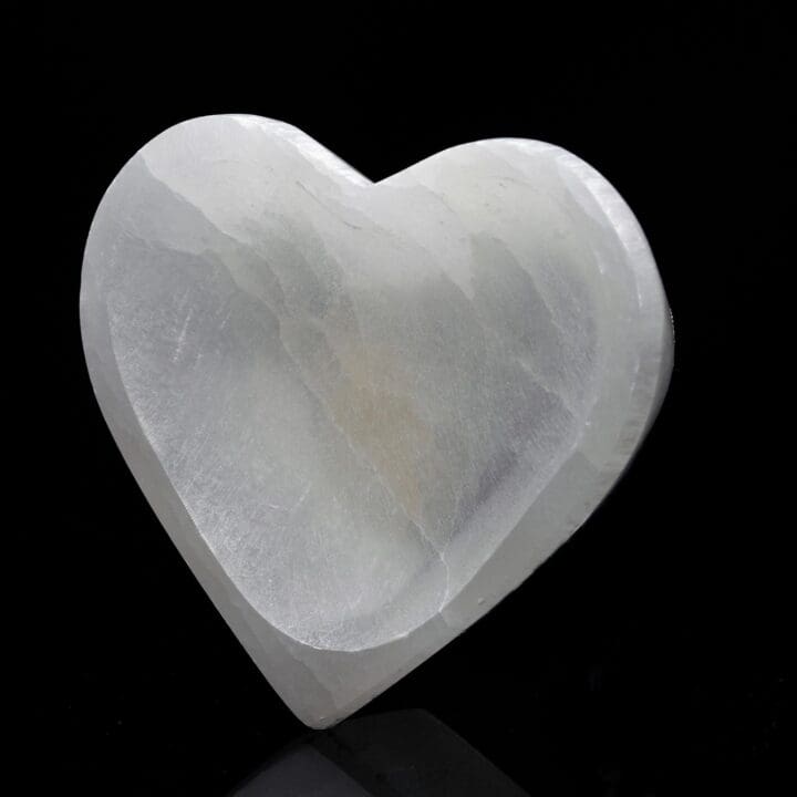 Heart Shaped Hand-Carved Selenite Dish - Image 4