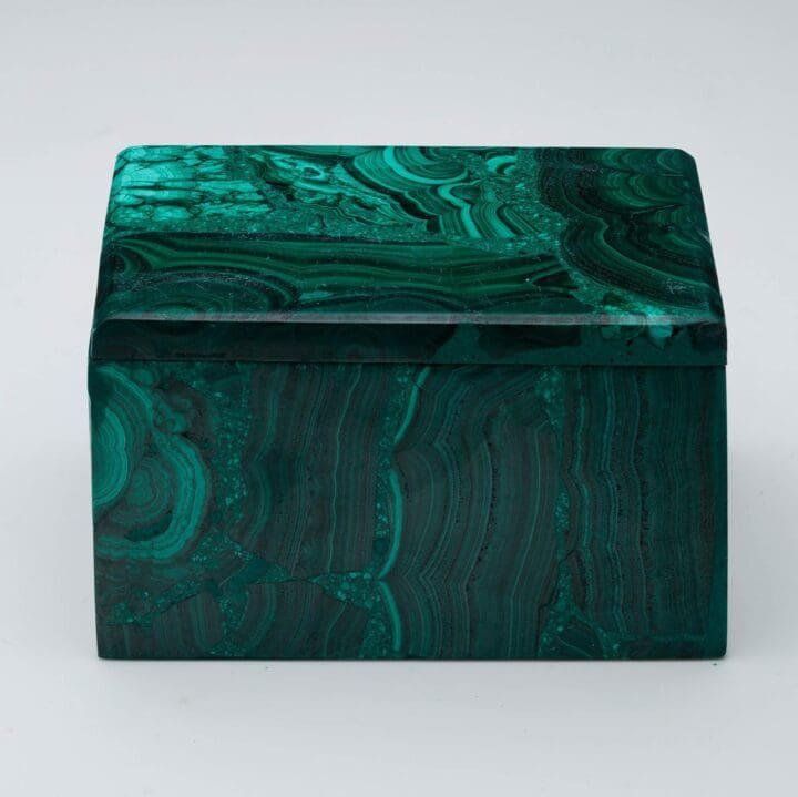 Hand-Carved Malachite Decorative Box III - Image 2