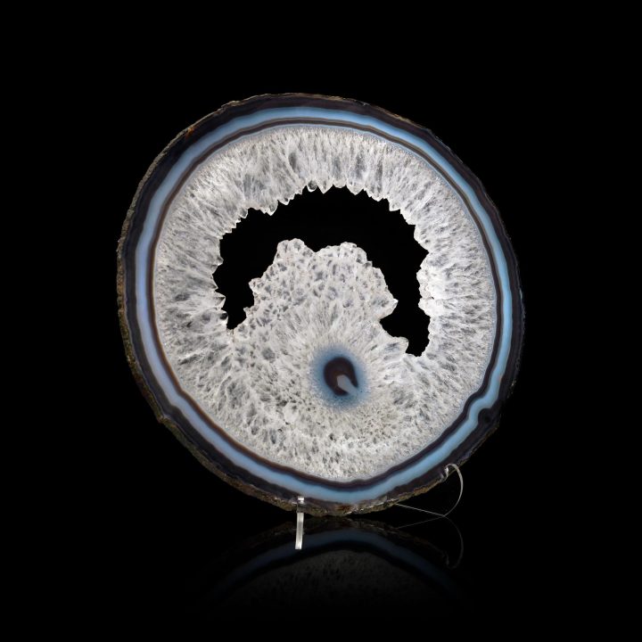 Large Polished Agate Geode Slice with Quartz Center – 2.97 lb - Image 5