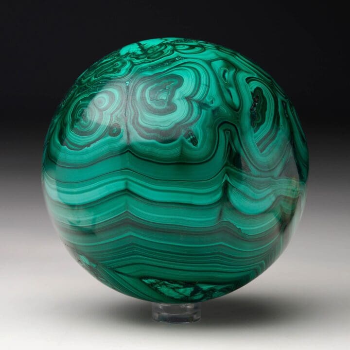 Hand-Polished Solid 3.5" Diameter Malachite Sphere // Ver. V - Image 3