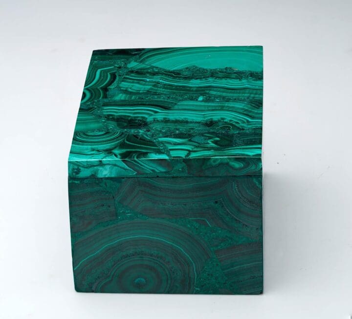 Hand-Carved Malachite Decorative Box IV - Image 2