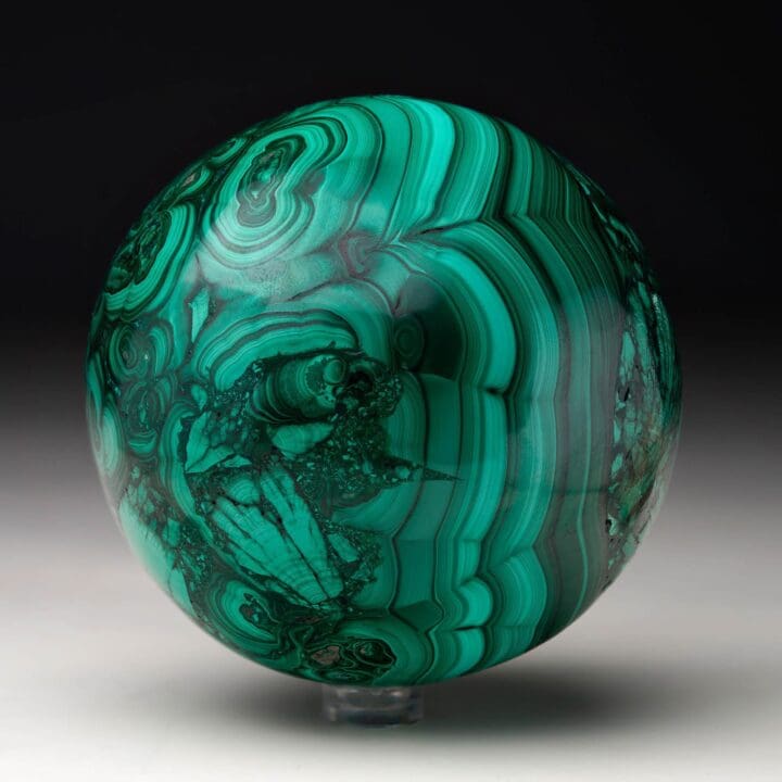 Hand-Polished Solid 3.5" Diameter Malachite Sphere // Ver. IV - Image 6