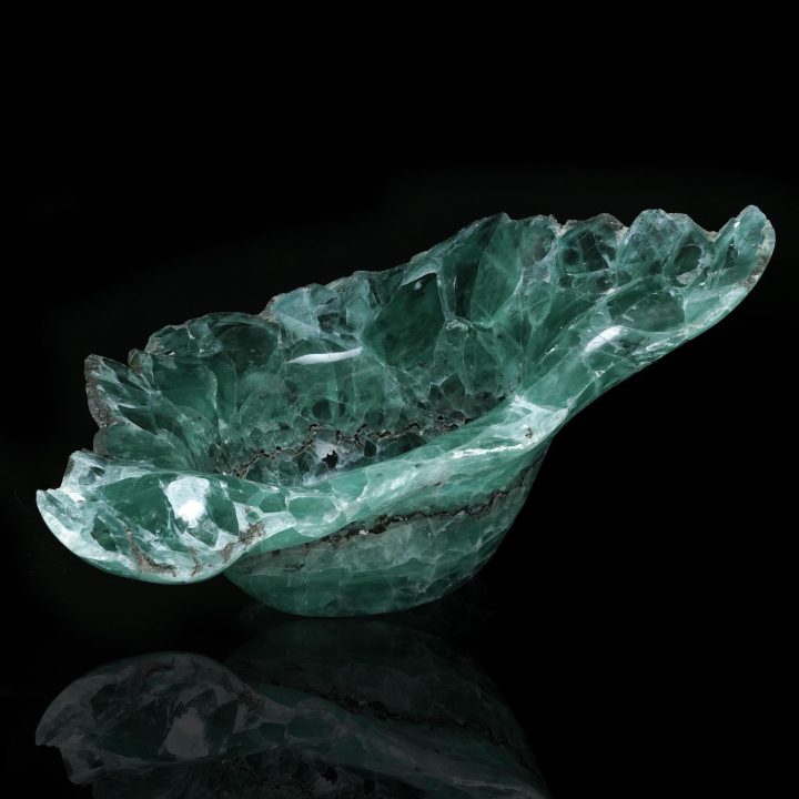 Hand-Carved Green Fluorite Freeform Bowl