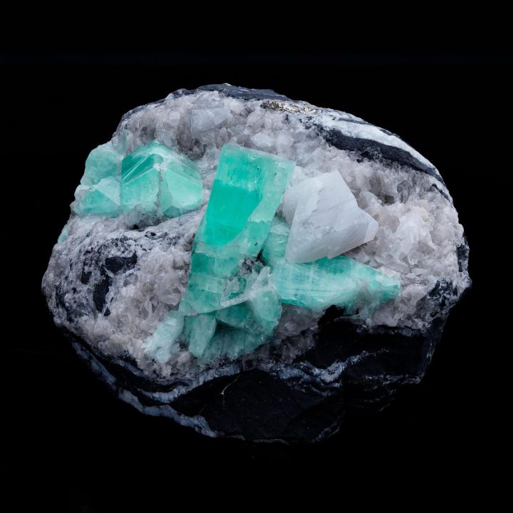 Emerald on Calcite With Pyrite From Colombia - Image 2