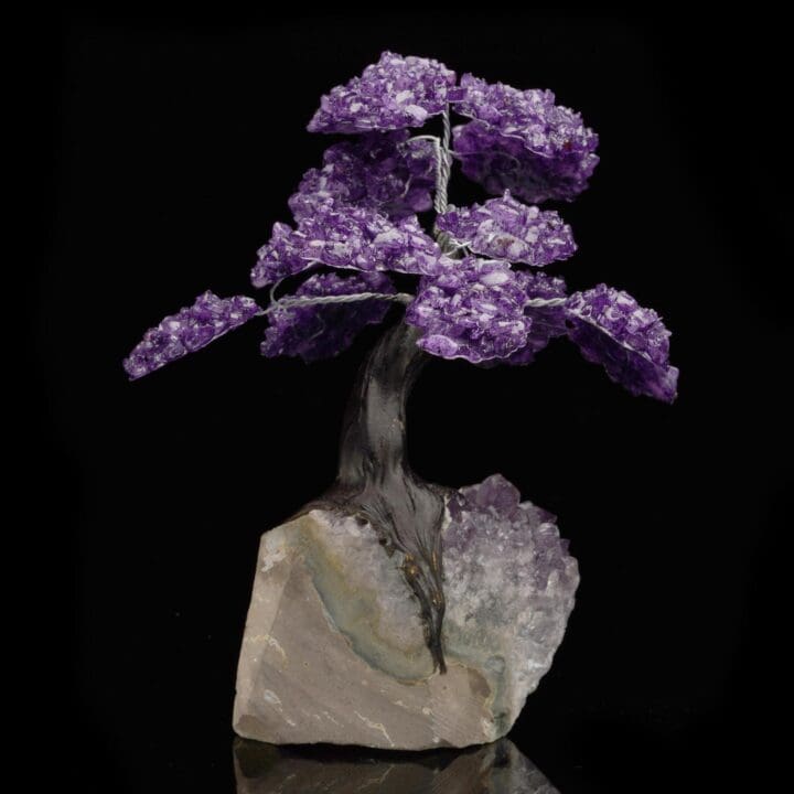 Amethyst Gemstone Tree on Amethyst Cluster Base - Image 5