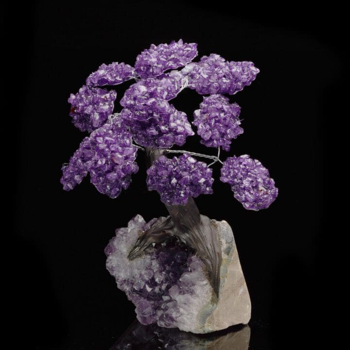 Amethyst Gemstone Tree on Amethyst Cluster Base - Image 3