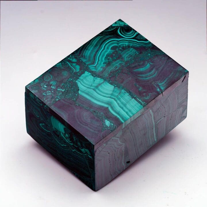 Hand-Carved Malachite Decorative Box I - Image 4