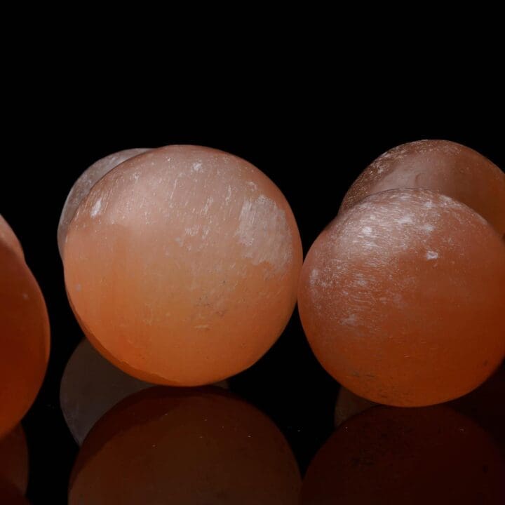 Hand-Carved Orange Selenite Sphere From Morocco - Image 3