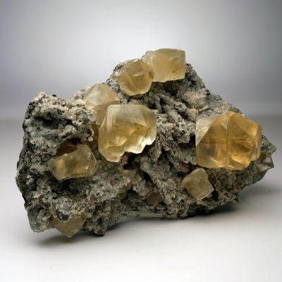 Golden Calcite with Twinned Crystals From Kazakhstan