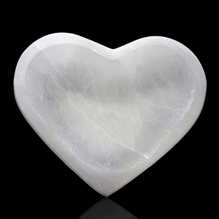 Heart Shaped Hand-Carved Selenite Dish