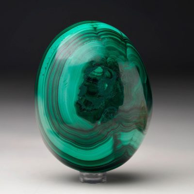 Large Hand-Polished Malachite Egg