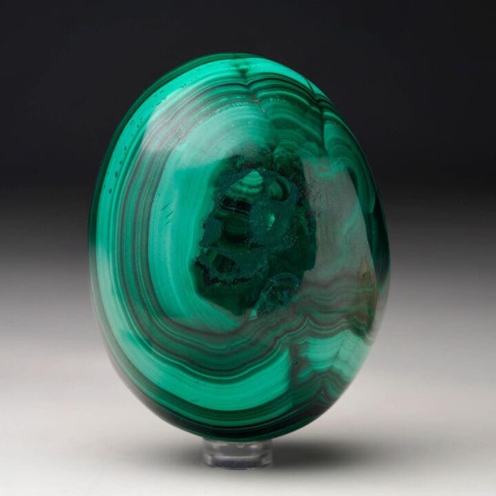 Large Hand-Polished Malachite Egg