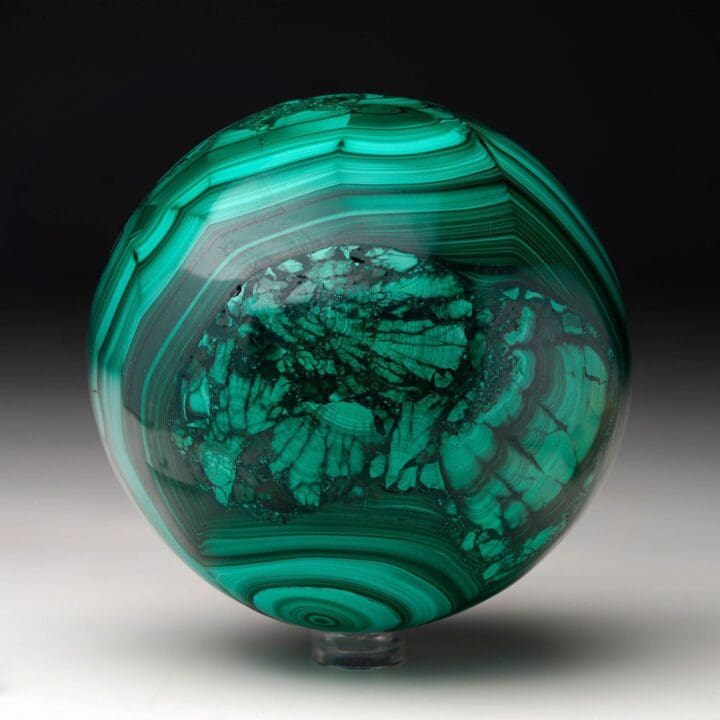 Hand-Polished Solid 3.5" Diameter Malachite Sphere // Ver. IV - Image 4