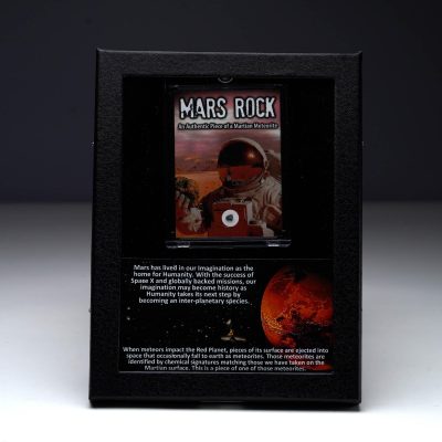 Authentic Mars Meteorite in Collector’s Display Box – Rare Planetary Specimen