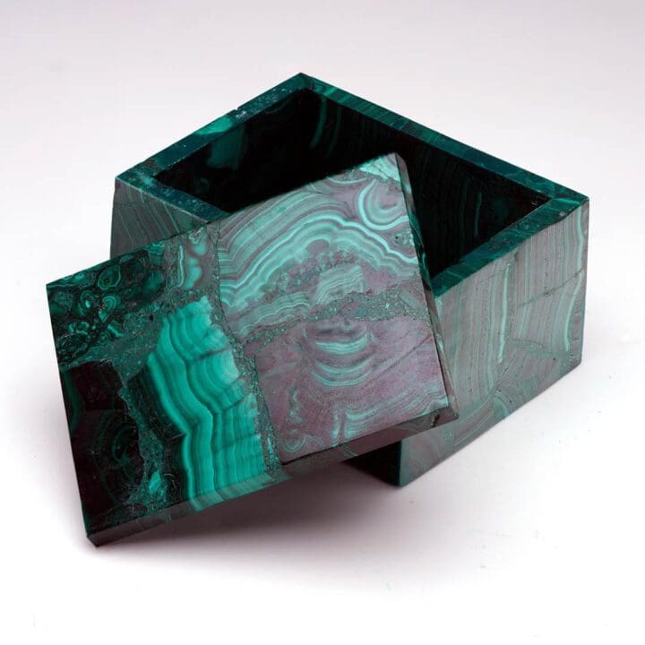 Hand-Carved Malachite Decorative Box I