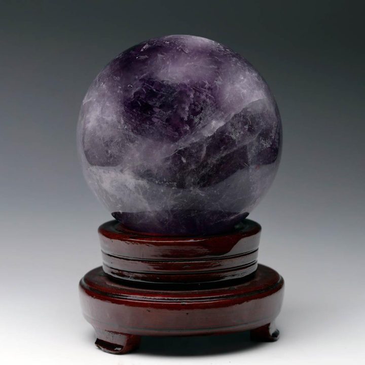 Hand-Polished Amethyst Sphere – 4.5" Diameter - Image 3