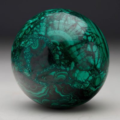 Hand-Polished Solid 3" Diameter Malachite Sphere